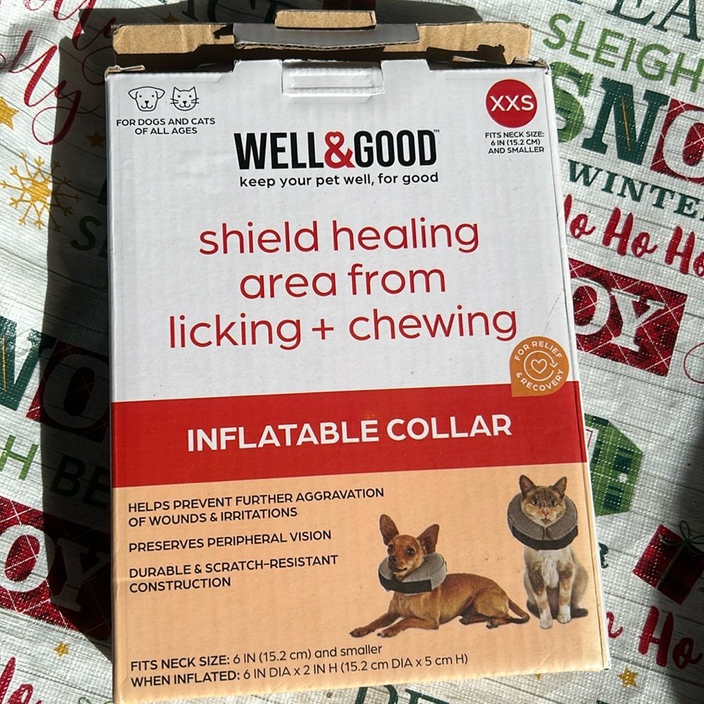 Well and good inflatable pet collar. Xxs